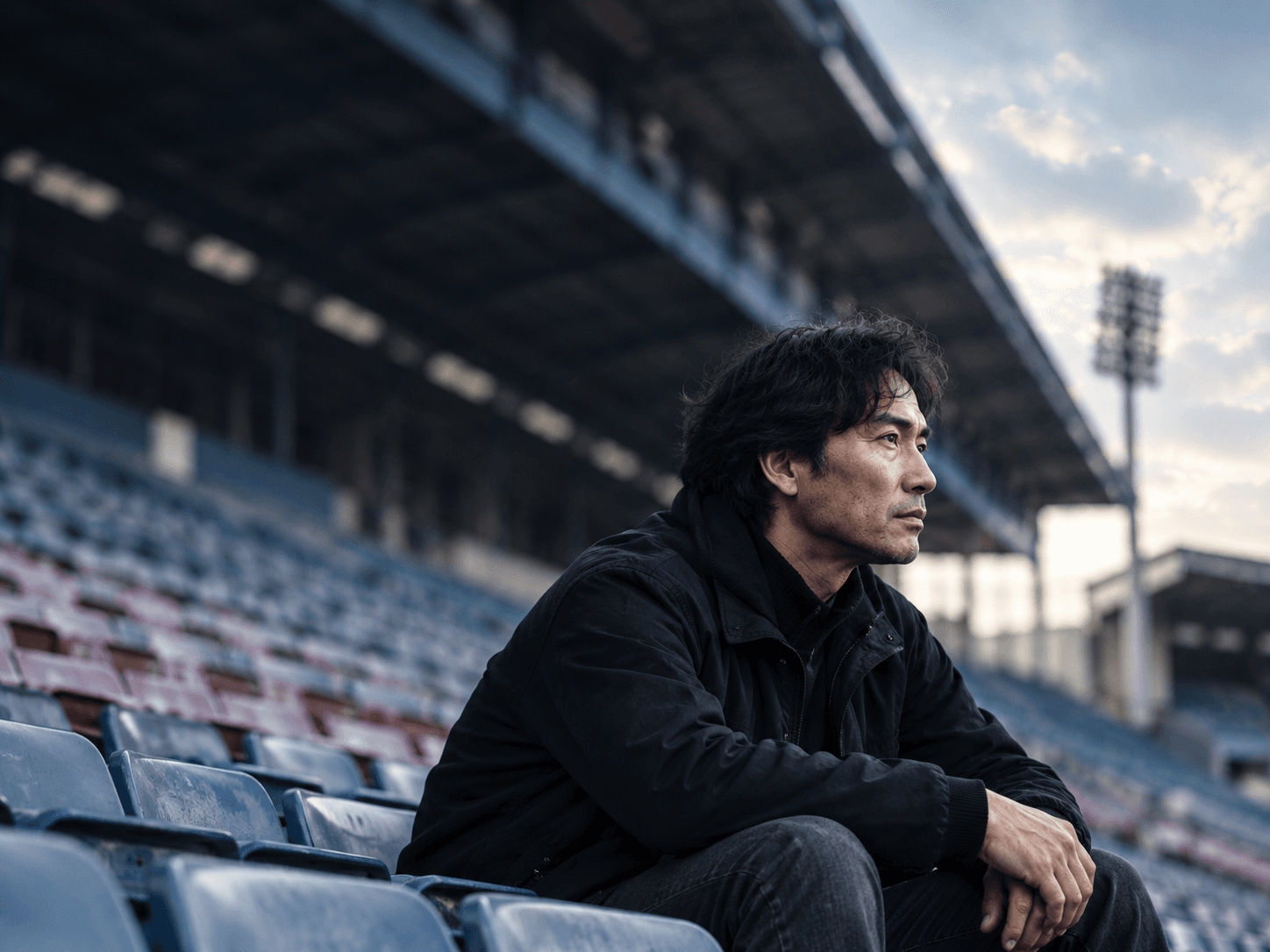 スタジアムにいる人物。